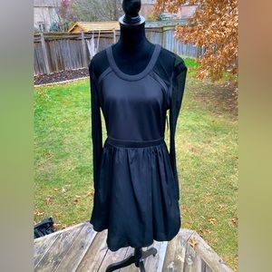 SIMONS Black Sheer Mesh Long Sleeve Dress Women’s Size 10 Medium BRAND NEW